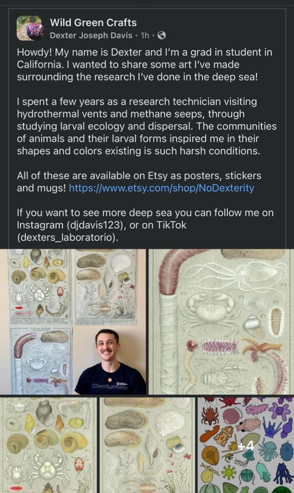 Artist and scientist Dexter Davis, scientific illustrations and his Etsy store. 