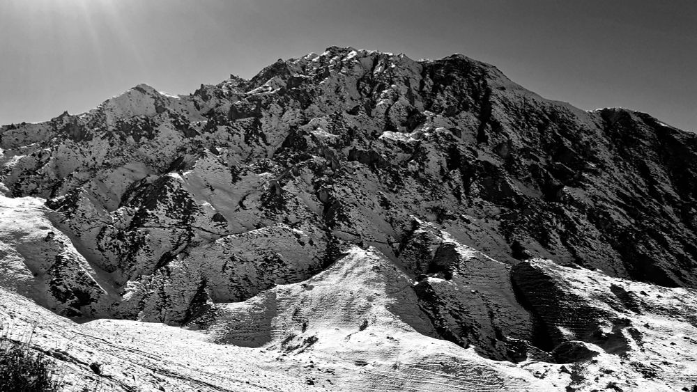 Montagne, la Plagne, n&b