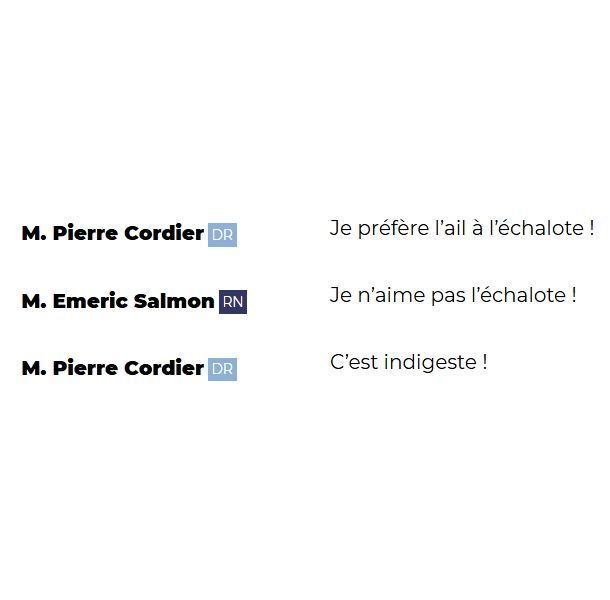 "M. Pierre Cordier (DR): Je préfère l'ail à l'échalote !

M. Emeric Salmon (RN): Je n'aime pas l'échalote !

M. Pierre Cordier (DR): C'est indigeste !"