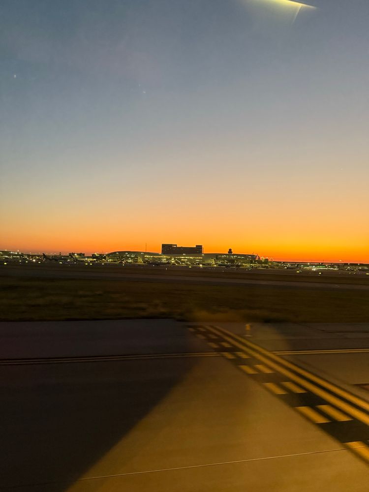 Dawn over a DFW runway