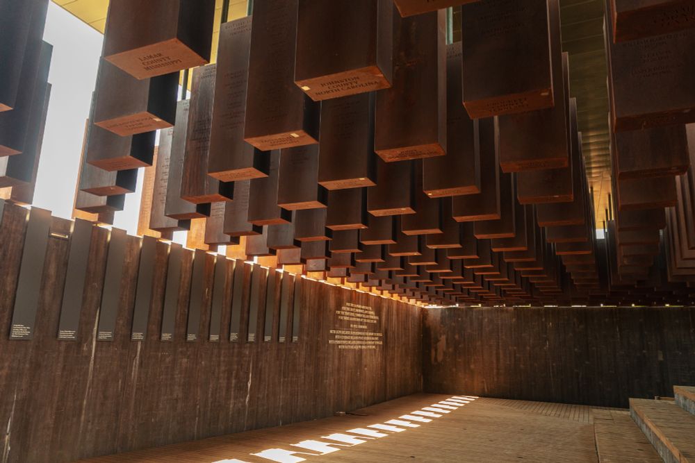 The National Memorial for Peace and Justice, often called the Lynching Memorial, located in Montgomery, Alabama. 