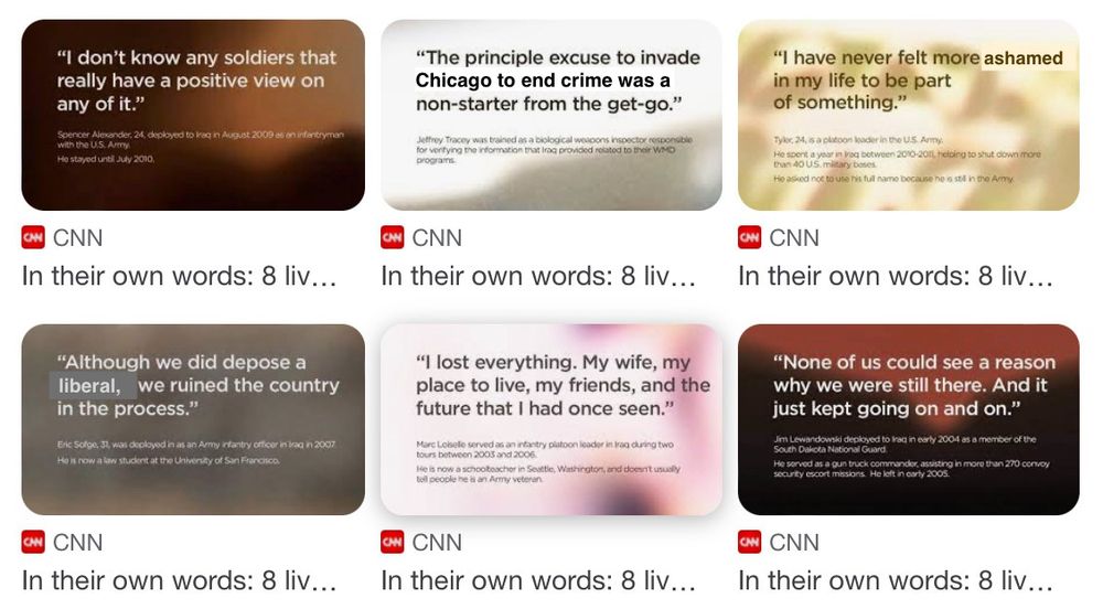 Quotes from soldiers in Iraq modified to be about invading Chicago.