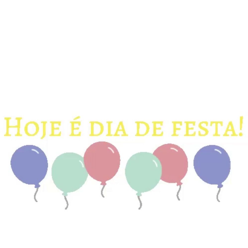 a row of balloons with the words hoje e dia de festa below them