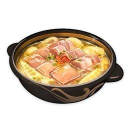 Zhongli’s signature dish. Genshin impact food soup. Slow-Cooked Bamboo Shoot Soup.