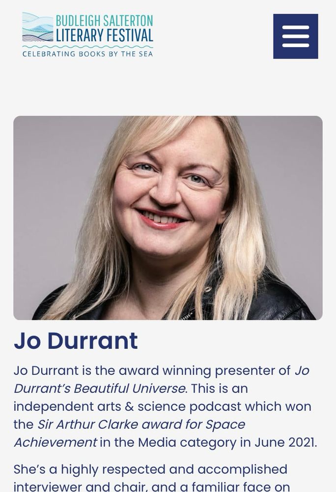 An image on Jo on the Budleigh Salterton page with her biographical info below 