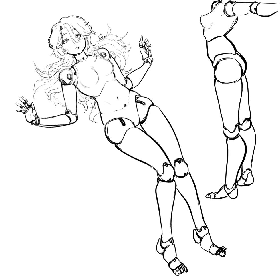 Sketches of some ball-jointed doll bodies