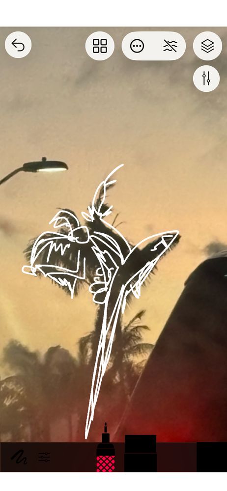 ✏️ drawing on a photo of a palm tree