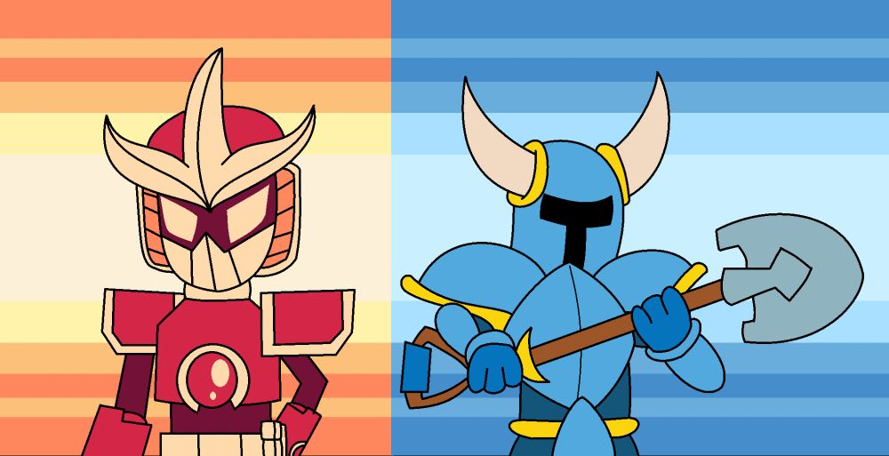 This picture feature Kai from Gravity Circuit and Shovel Knight