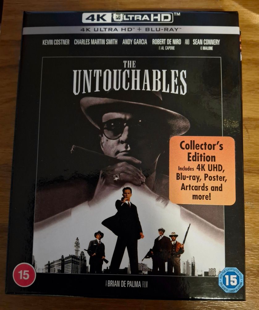 The image shows the 4K collector's box set for The Untouchables.