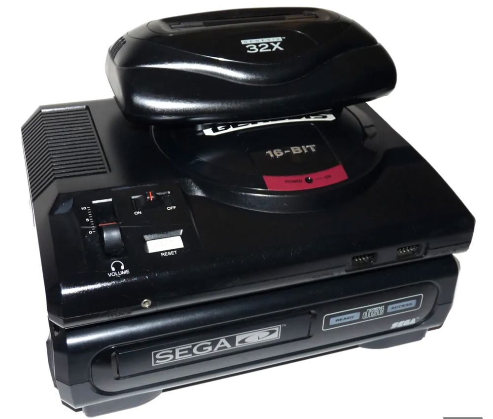 sega genesis model 1 + sega cd model 1 + sega 32x tower