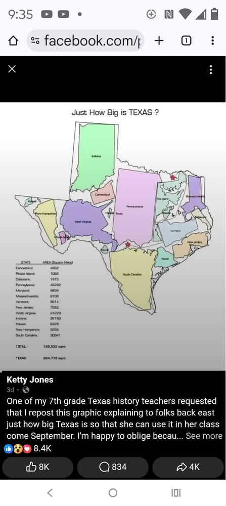 How big is Texas....