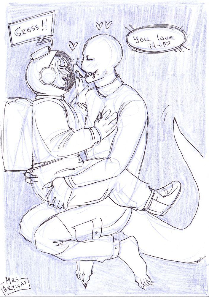 Sketch of the artist's OCs Clark and Joe