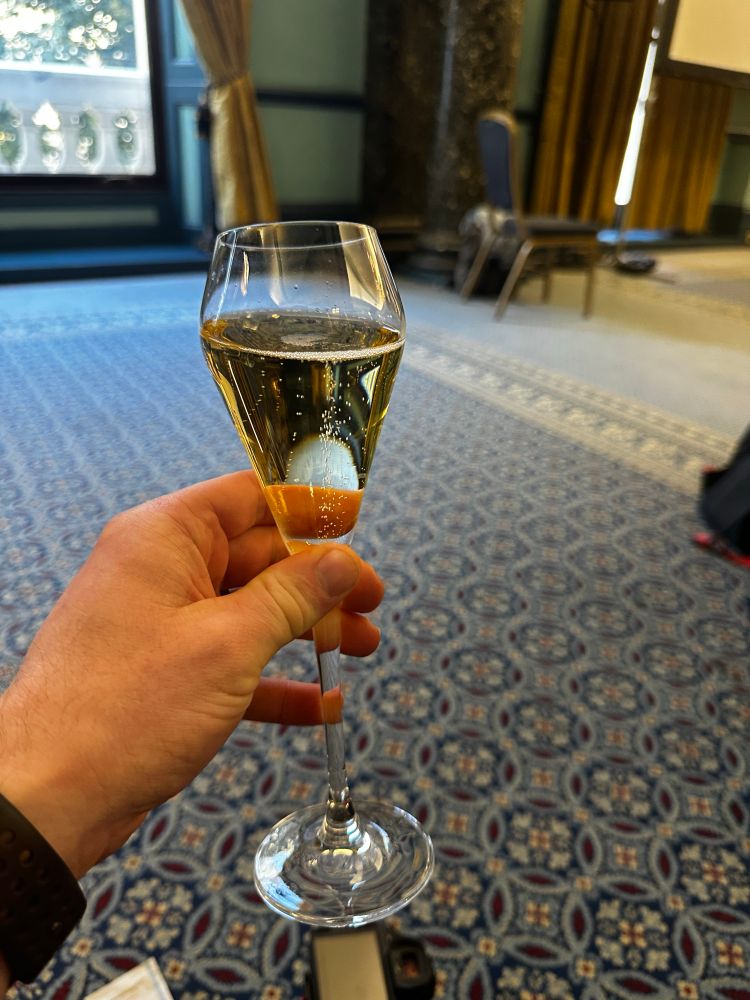 A glass of champagne