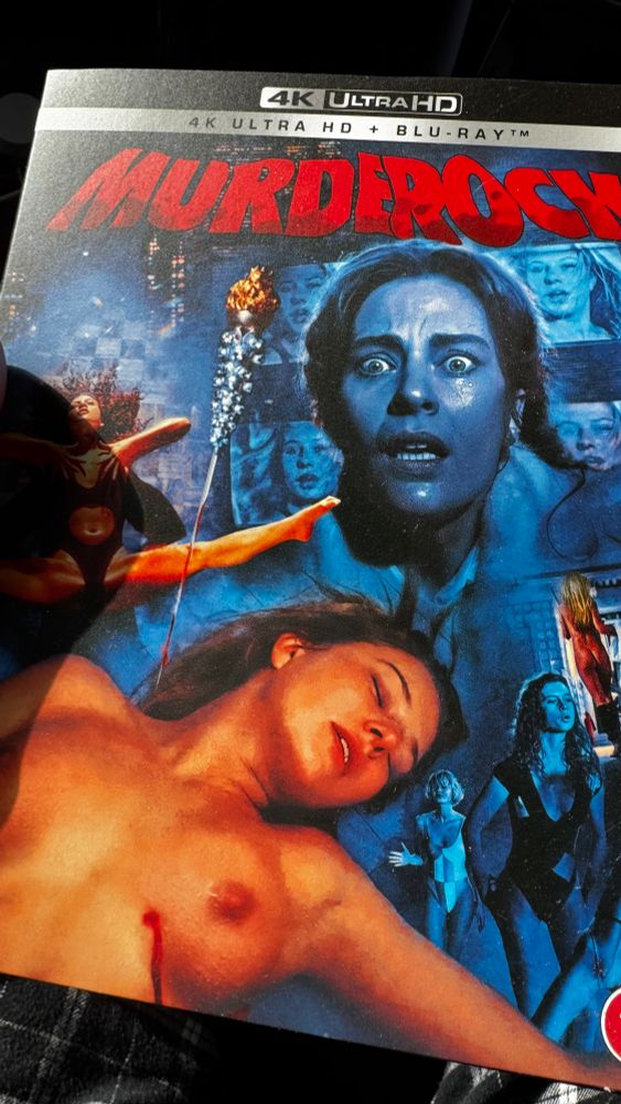 The artwork for the otherwise exemplary 4K release of Fulci’s barely coherent Murder Rock. It’s mostly the left boob of a murdered young woman. OK then. 