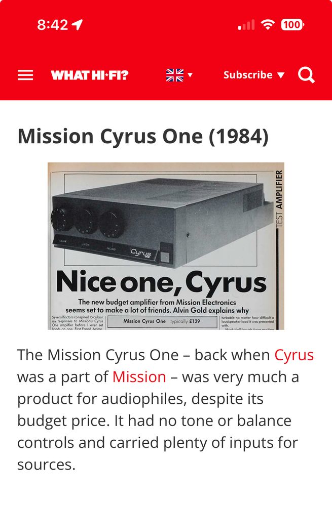Cyrus One advert from 1984