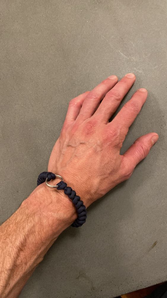 Pic of the paracord bracelet I made incorporating my wedding ring