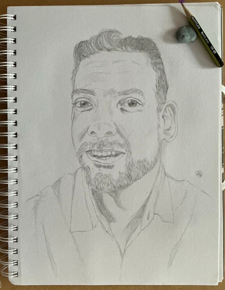 This is my sketch of FoolishFishBooks  from YouTube. He does videos and teaches about esoteric topics and I like his voice because it’s nice to listen to. 