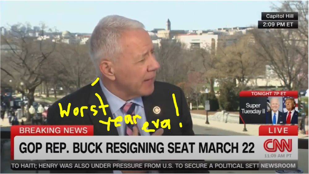 screenshot from CNN.com
Rep. Buck Can't stand the GQP any longer.
More to jump ship soon.