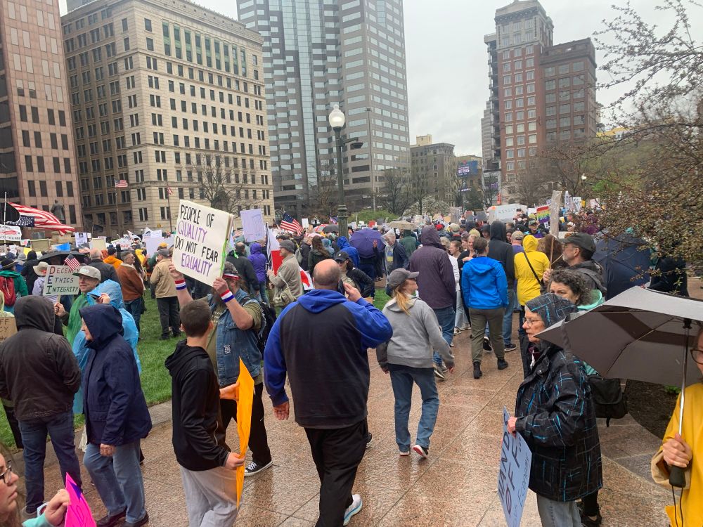 Pic of people at Columbus Ohio protest 