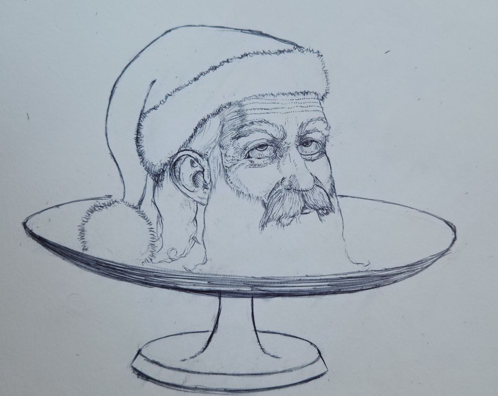 Santa Claus as John the Baptist apres Salome.