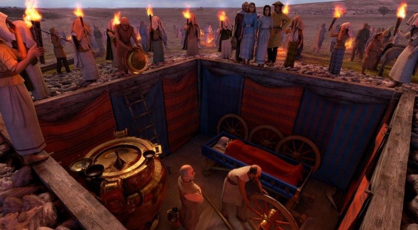 Recreación de la tumba de la Dama de Vix