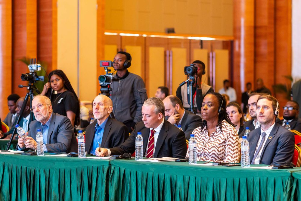 A wide shot of Prof. Tshilidzi Marwala speaking at the IGM Symposium 2025.