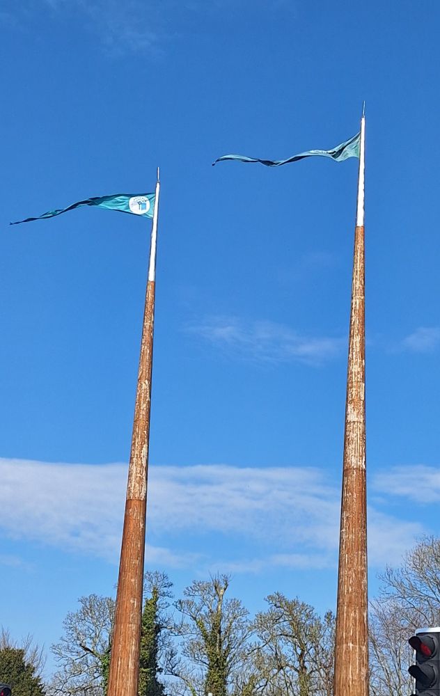 The flags at the main entrance of University of Limerick 