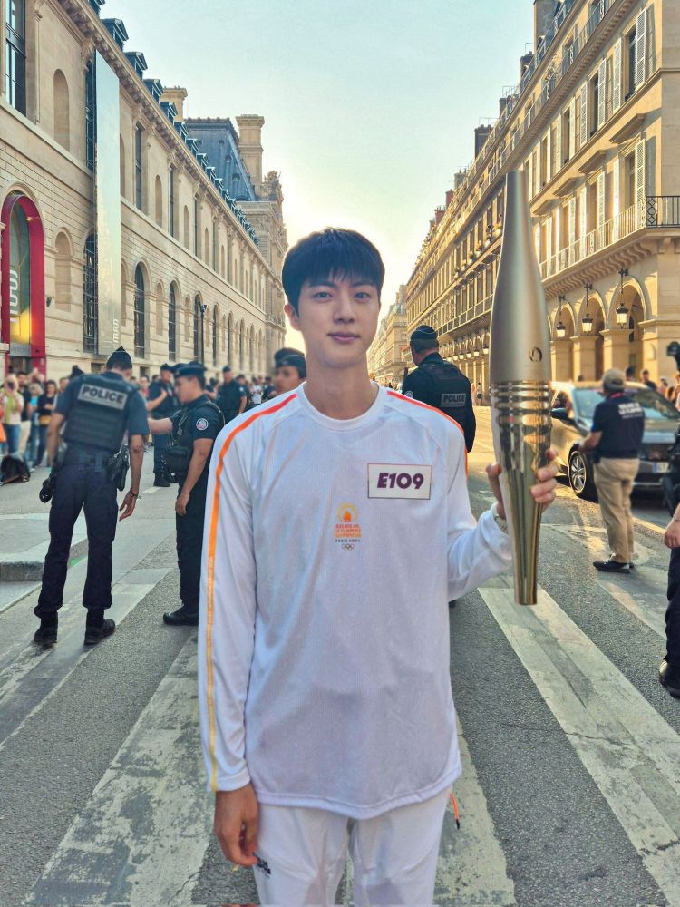 Jin of BTS at the Olympics in Paris