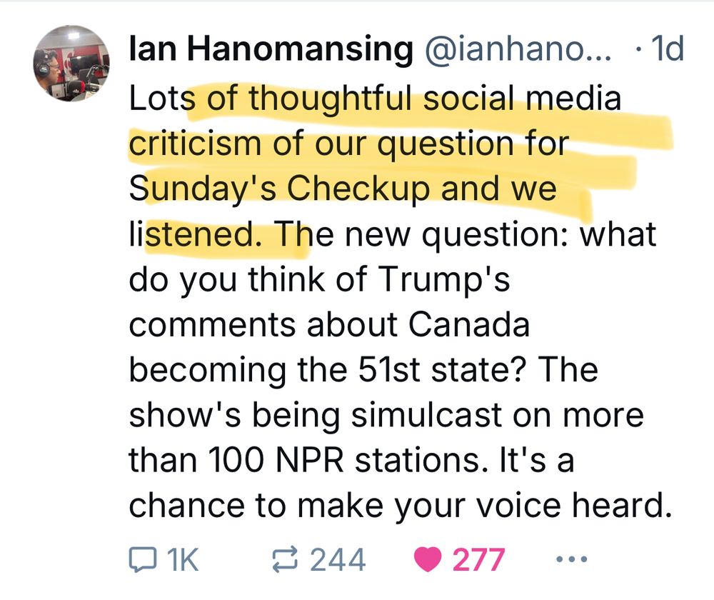 Ian Hanomansing’s response to our criticism 