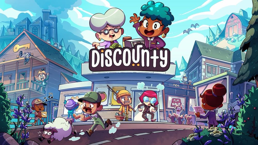 The image shows the key art for Discounty 
