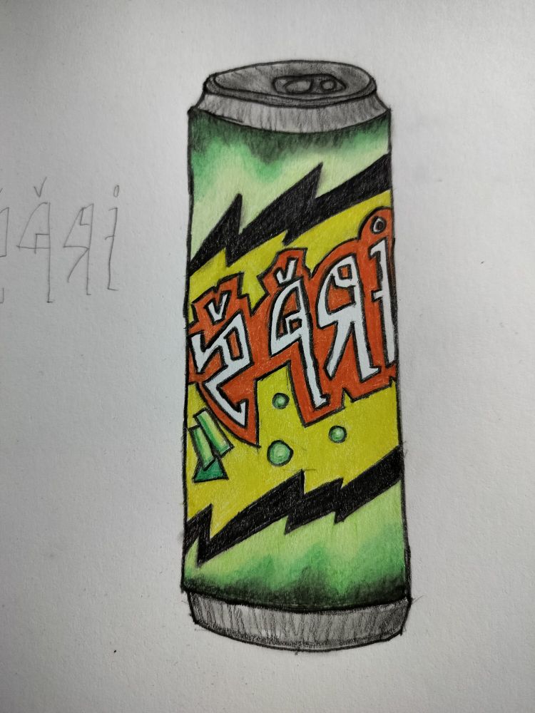 Soda can design for Warframe's efervon