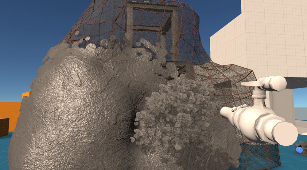 Unity shader test of a shotcrete gun