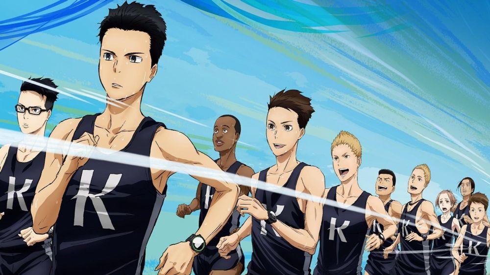 The members of the (fictional) Kansei University Track Team, from the anime Run With the Wind