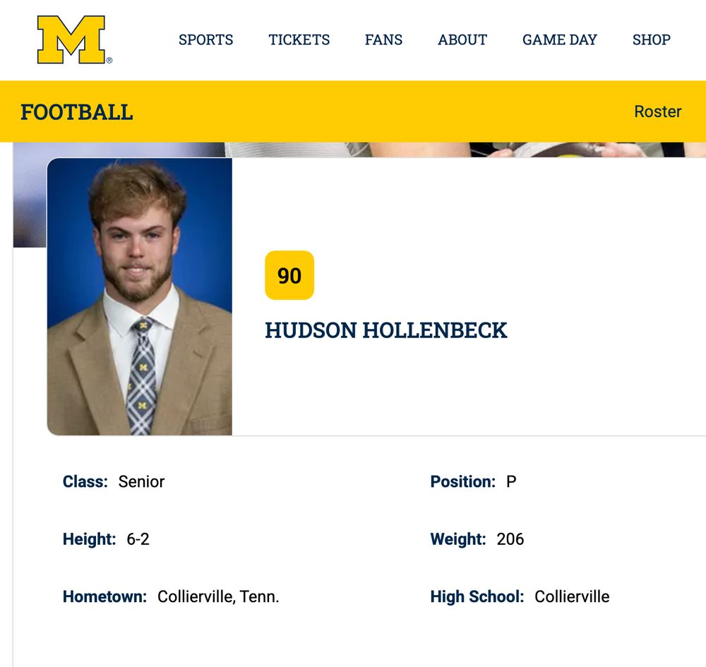 Michigan's HUDSON HOLLENBECK
