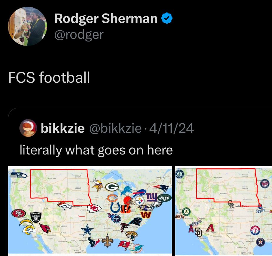 Someone wrote on twitter “what goes on here” with a map of the United States and the upper Great Plains circled. I wrote back “FCS Football”