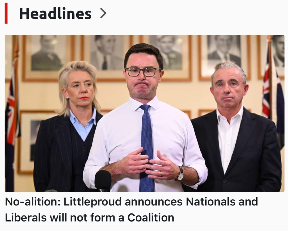 Littleproud announces Nationals will not form a Coalition with the Liberal Party.