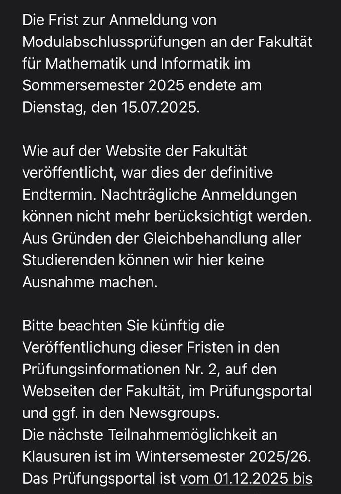 "Endtermin war 15.7. wir machen keine ausnahmen."