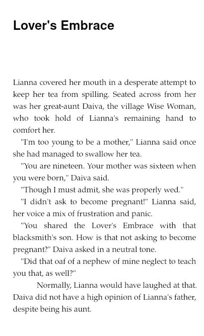 Excerpt from the book Gift of the Destroyer, chapter Lover's Embrace, from my most recently generated EPUB file