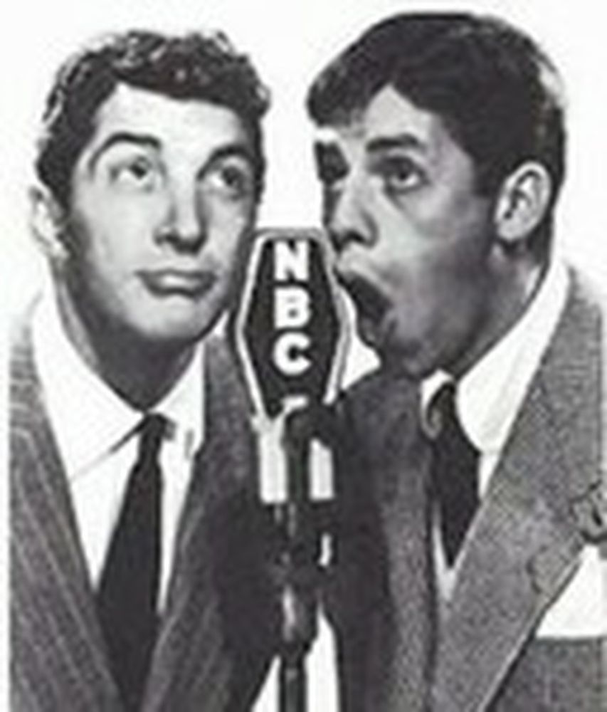 Dean Martin and Jerry Lewis at the NBC microphone
