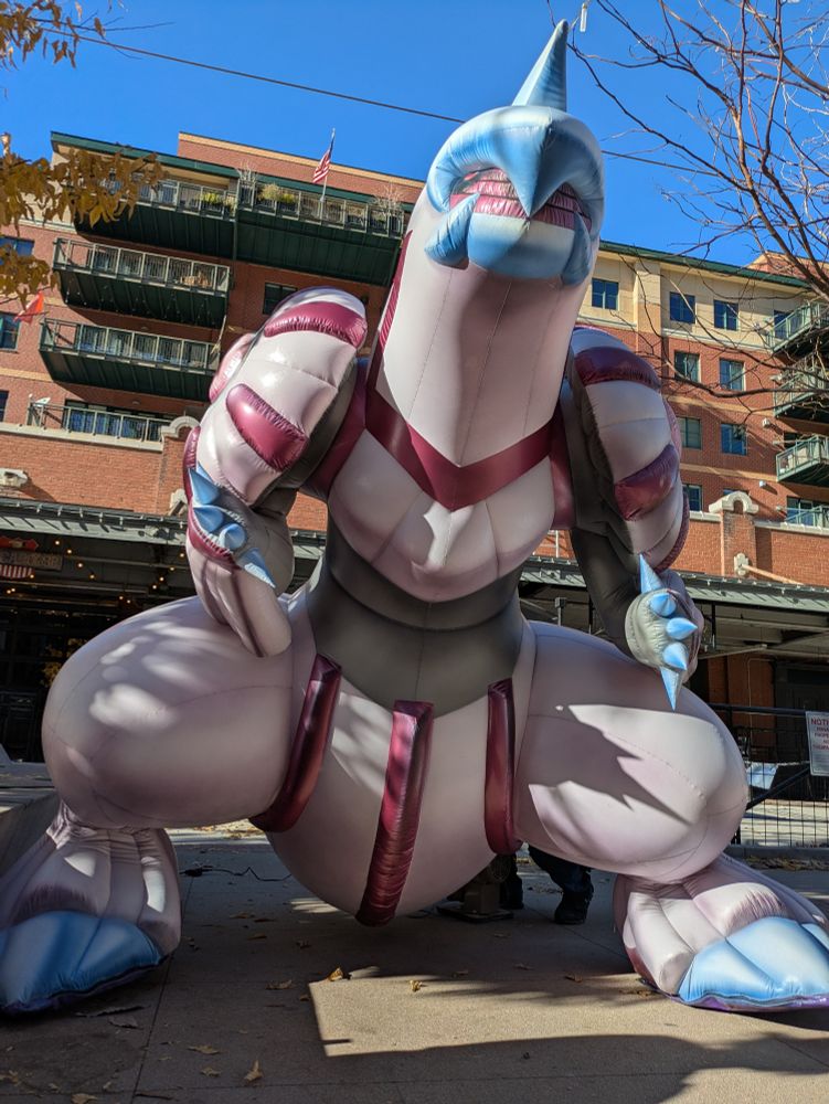 Photo of a large Palkia inflatable decoration 