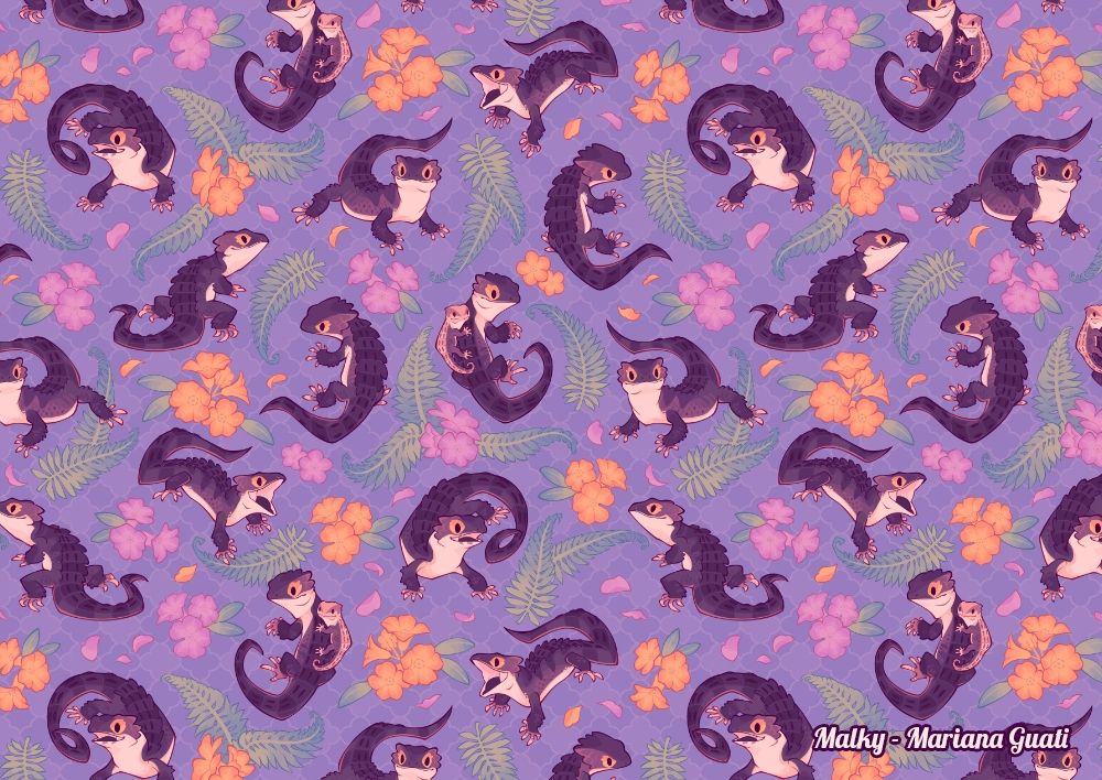 Seamless pattern of the same skinks