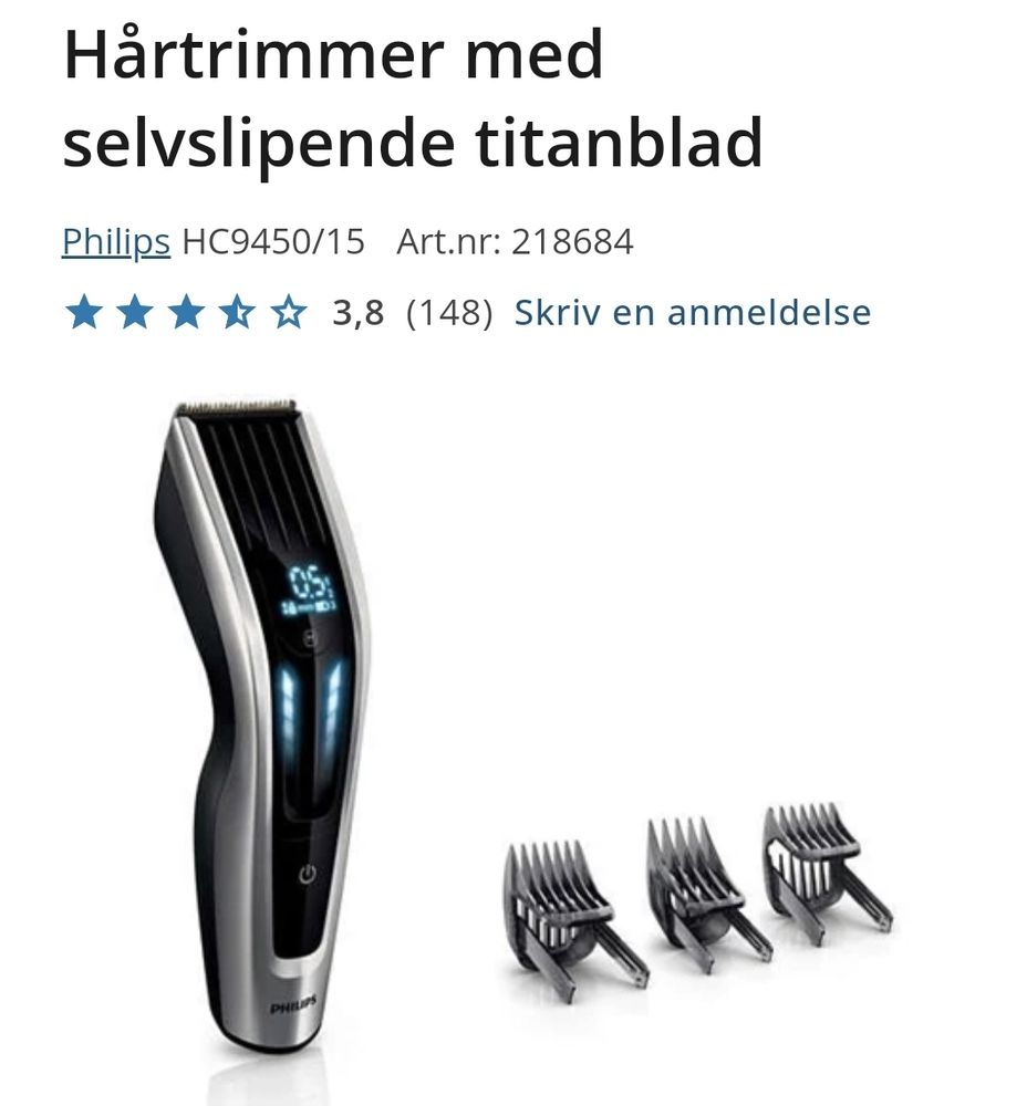 Phillips hårklipper til 799,-