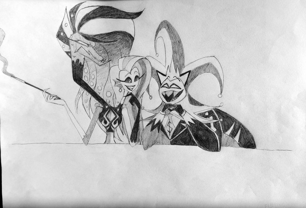 Mammon flirting and conversing with Levi, both having a great time. Meanwhile, Athan is not having any of it.