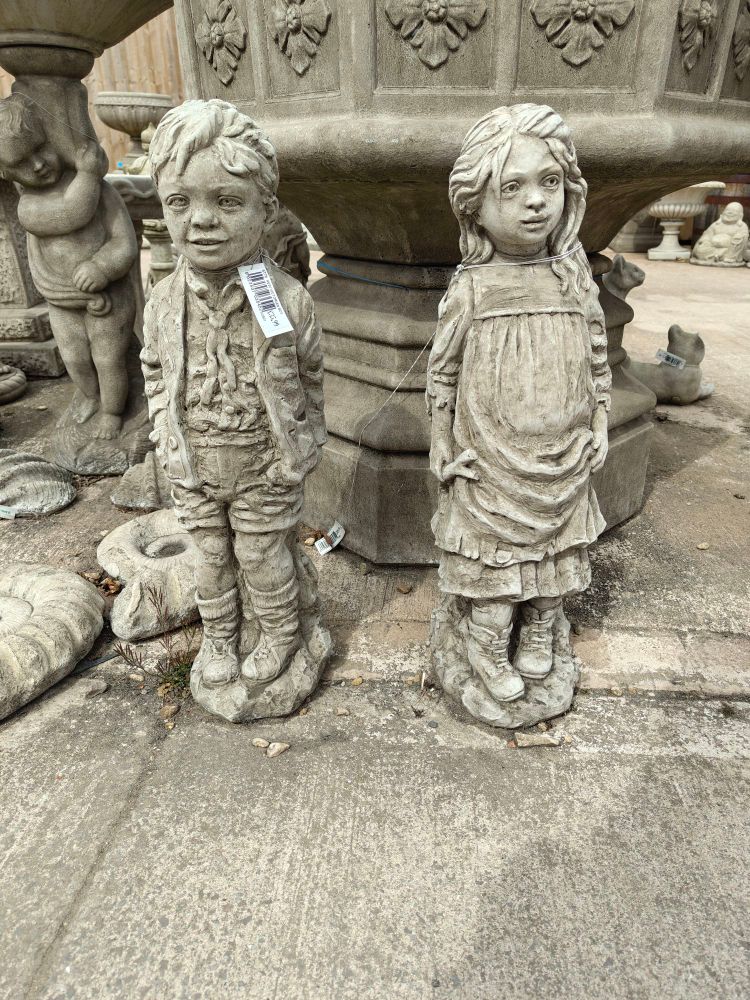 Creepy statues of children