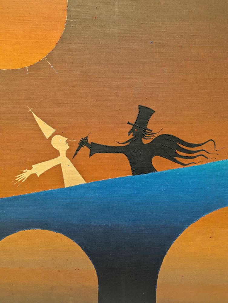 Detail, Le Pont du Diable, by Joan Ponç.  Fran Daurel Museum, Barcelona.