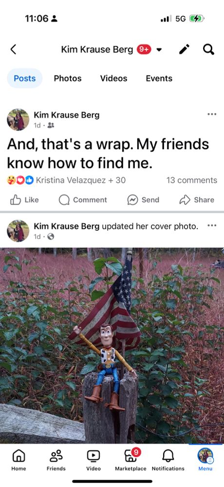 Message on Facebook that Kim is saying goodbye.