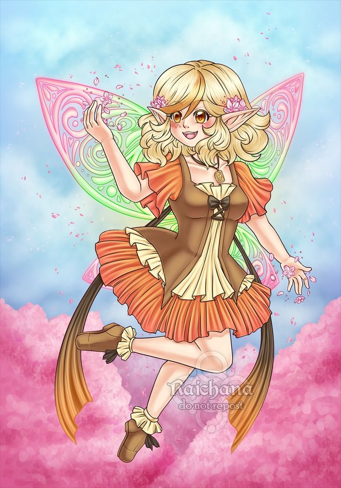 more for the spring theme! Ciella flying around as the cherry blossoms bloom around her, she can't help but let the pink scene affect her wings. 