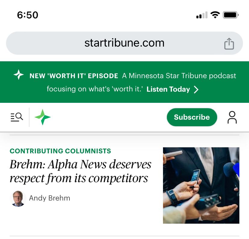 Strib editorial urging respect for right wing trash outlet Alpha News