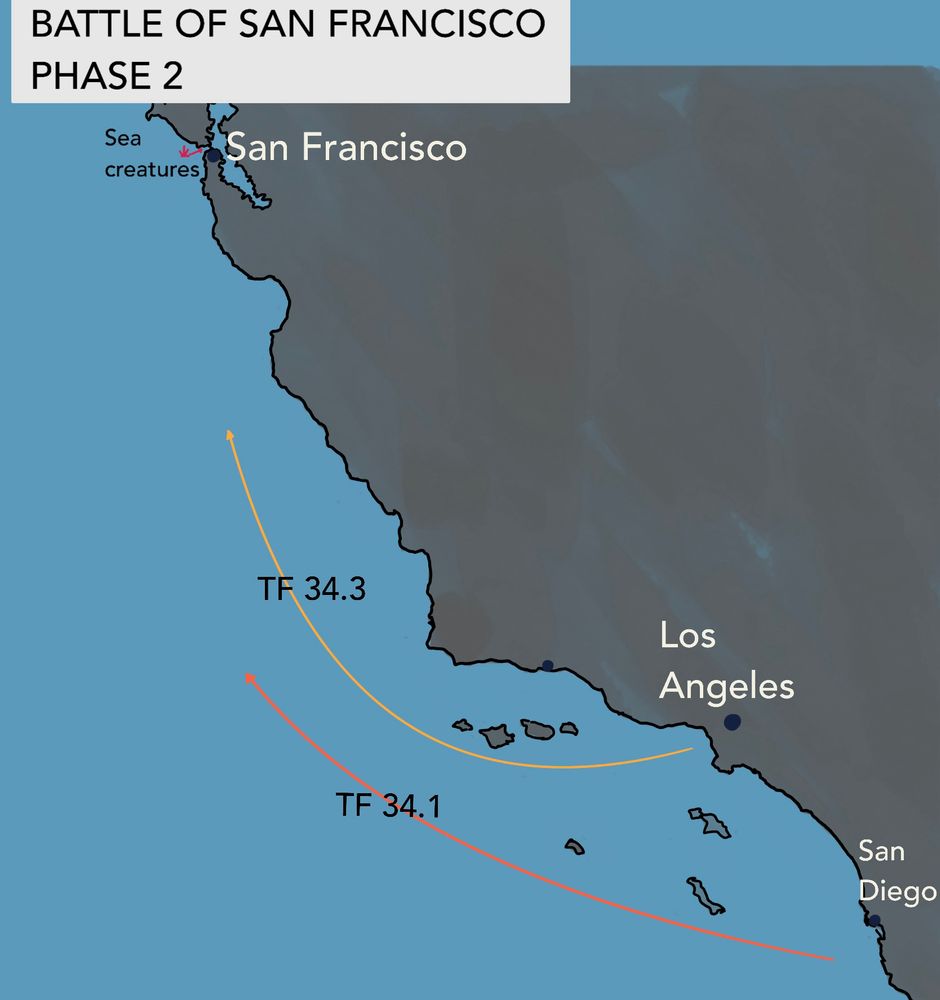 A map showing ships en route to San Francisco but quite a ways away 