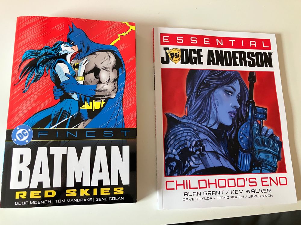 Trade paper backs
Dc finest Batman Red Skies
Essential judge Anderson childhoods end 